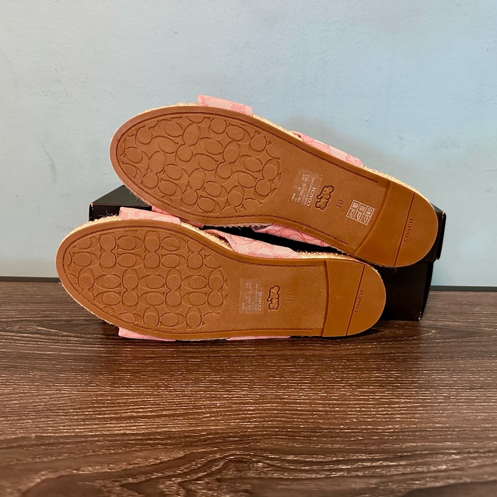 Coach Pink Signature Jacquard Charli Espadrilles Ladies Size 10 - Picture 7 of 8